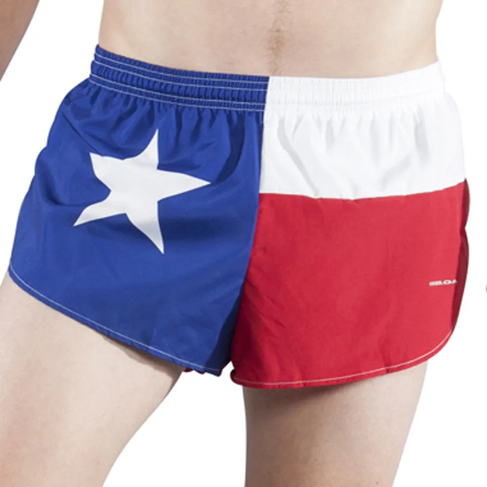 Men's Flag 1" Elite Split Shorts [S-T] - Texas