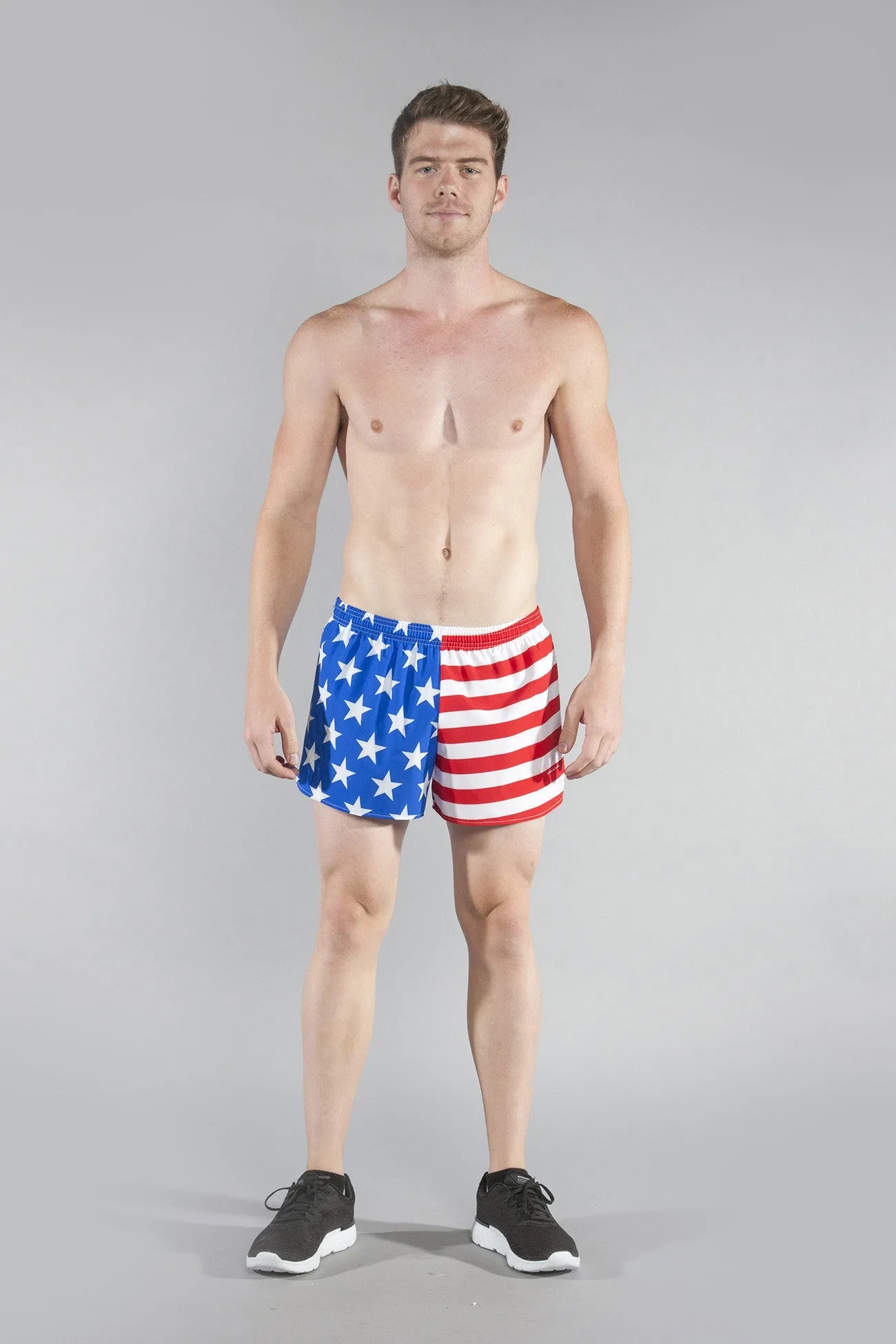 Men's Printed 3" Half Split Shorts - American Flag