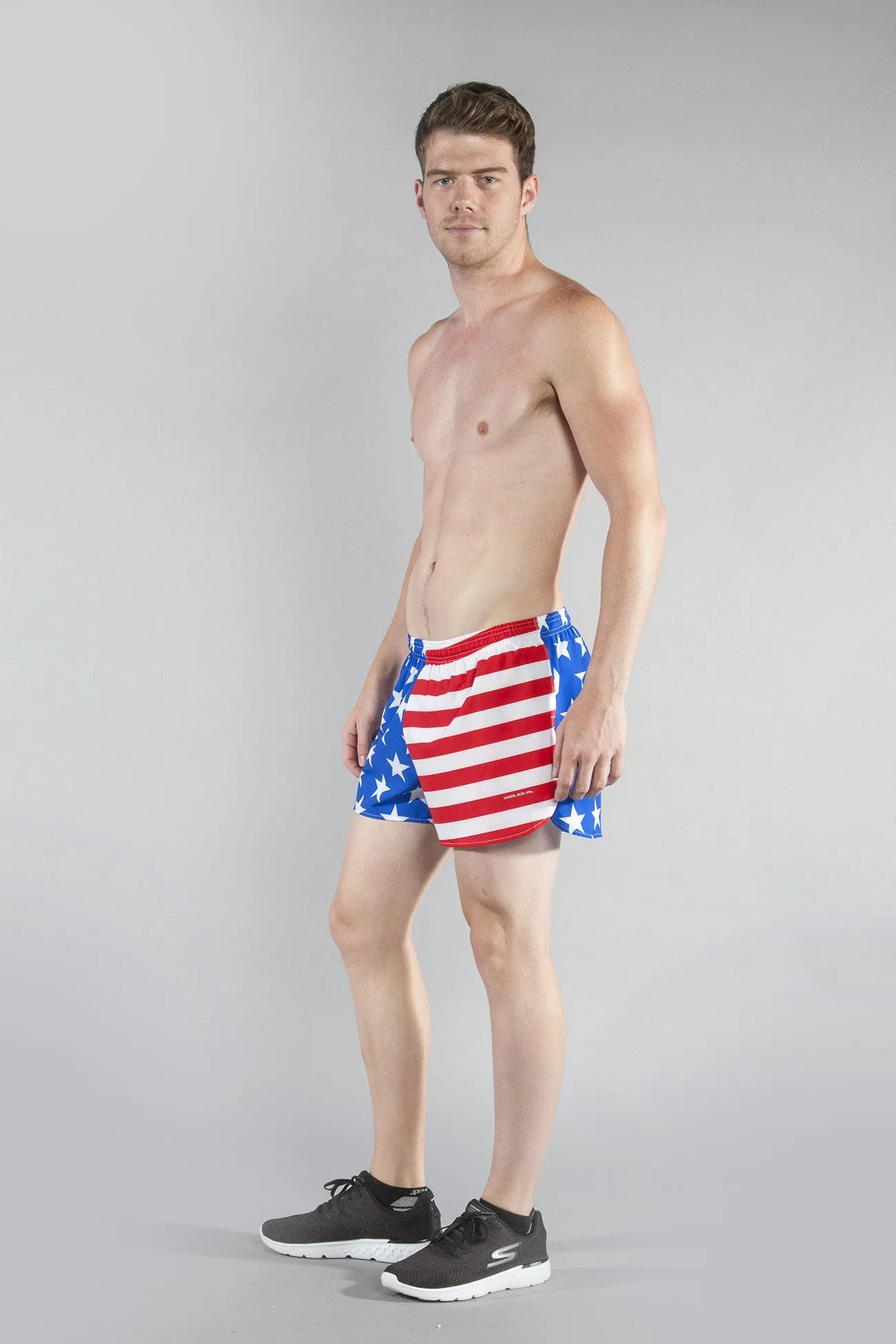 Men's Printed 3" Half Split Shorts - American Flag