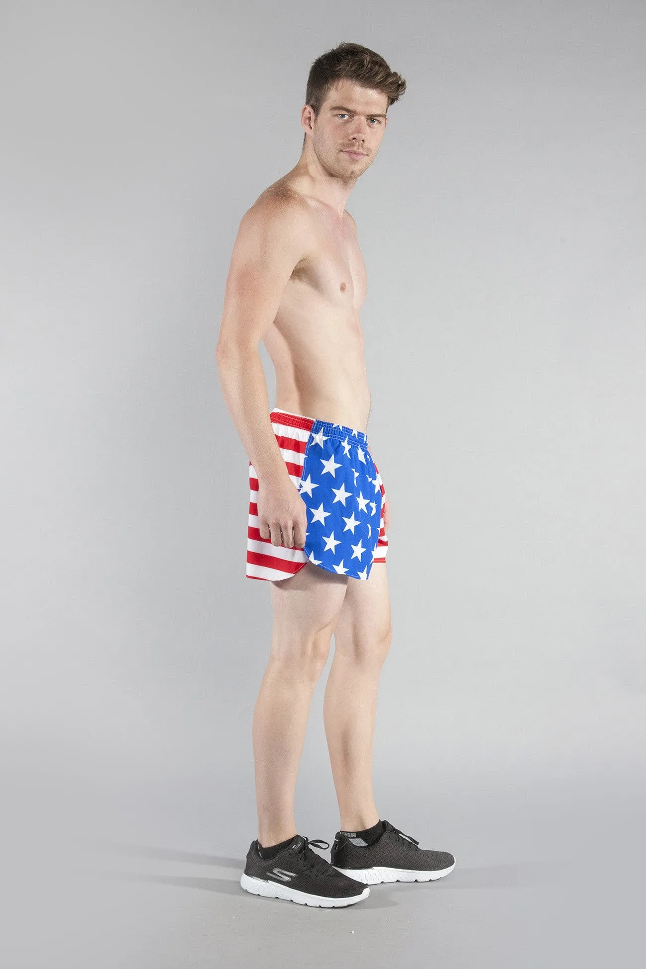 Men's Printed 3" Half Split Shorts - American Flag