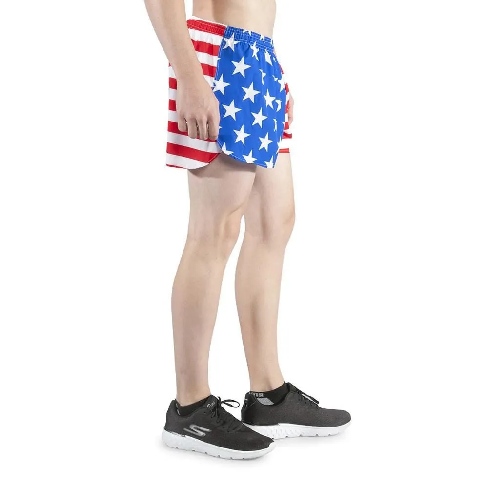 Men's Printed 3" Half Split Shorts - American Flag