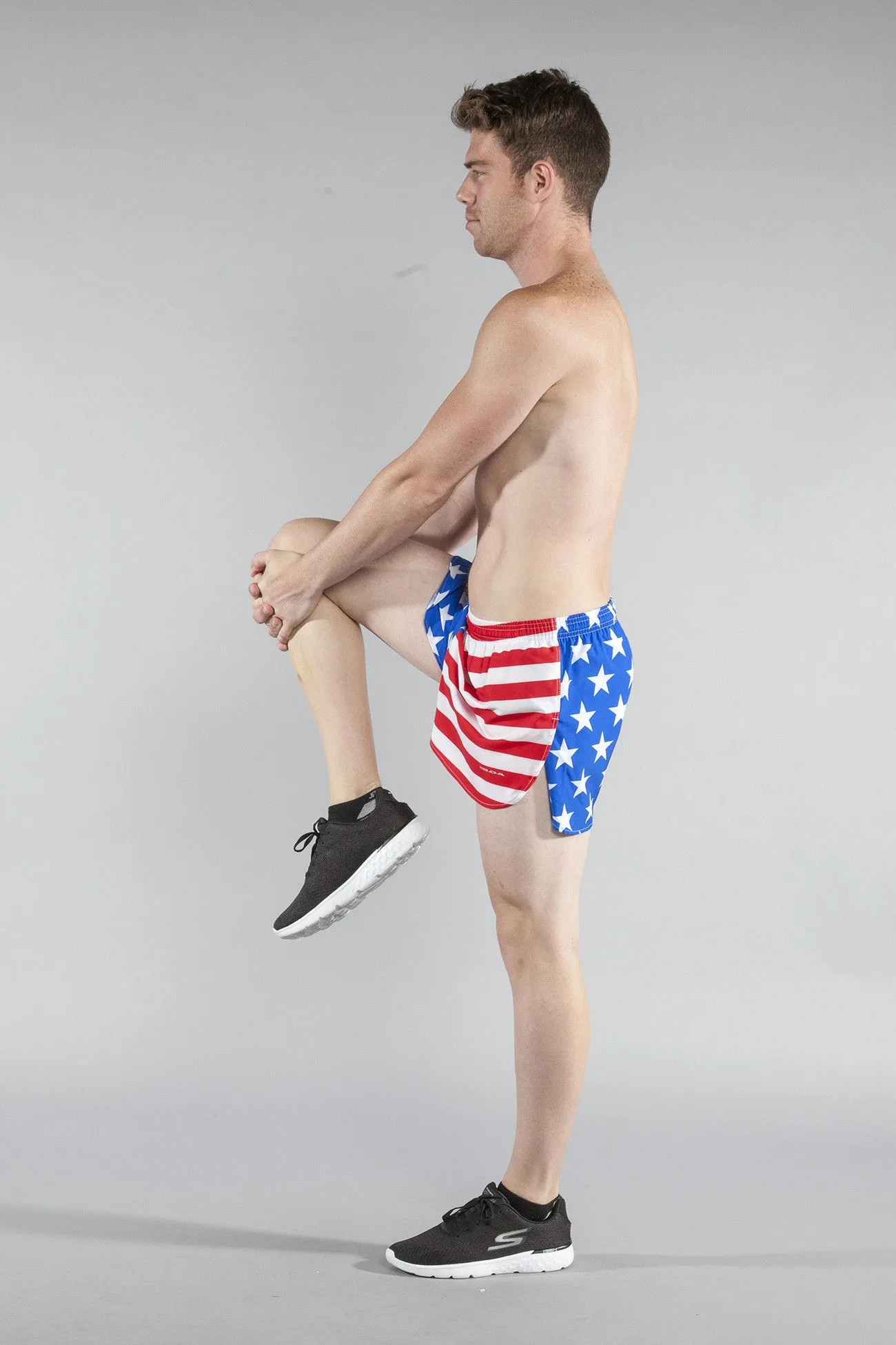 Men's Printed 3" Half Split Shorts - American Flag