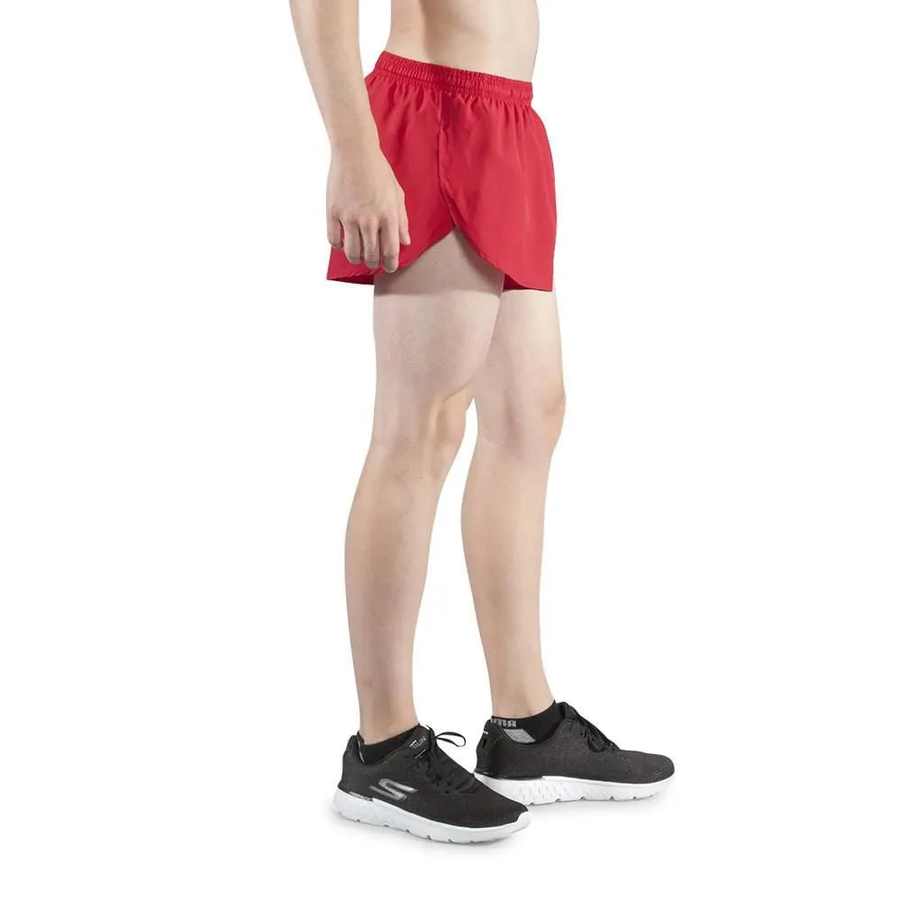 Men's Solid 1" Elite Split Shorts - Red