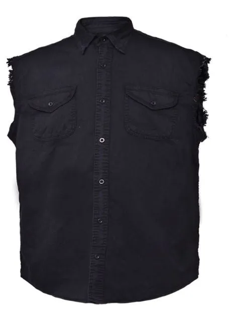 Mens UNIK DENIM Cutoff Shirt - Black