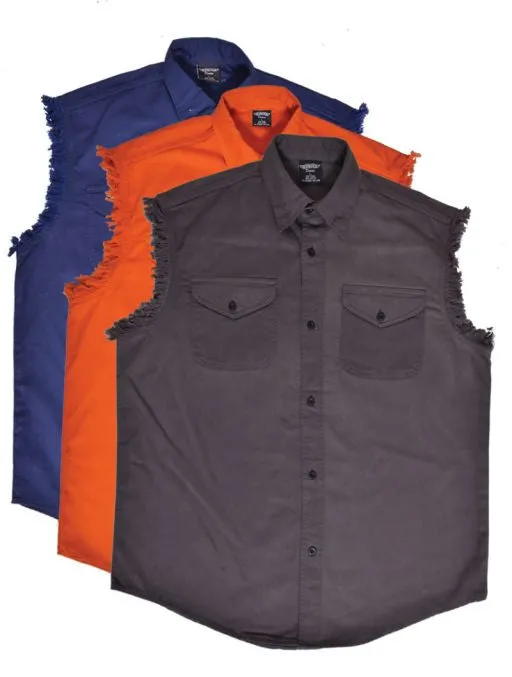 Mens UNIK DENIM Cutoff Shirt - Orange