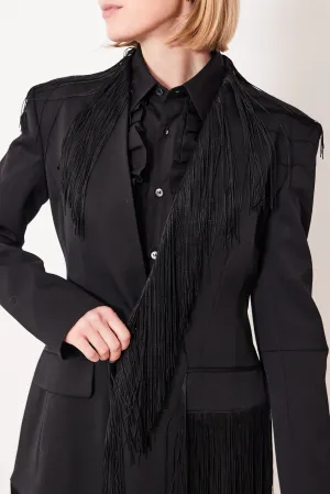 MM6 Maison Margiela Tailoring Wool Fitted Fringe Jacket