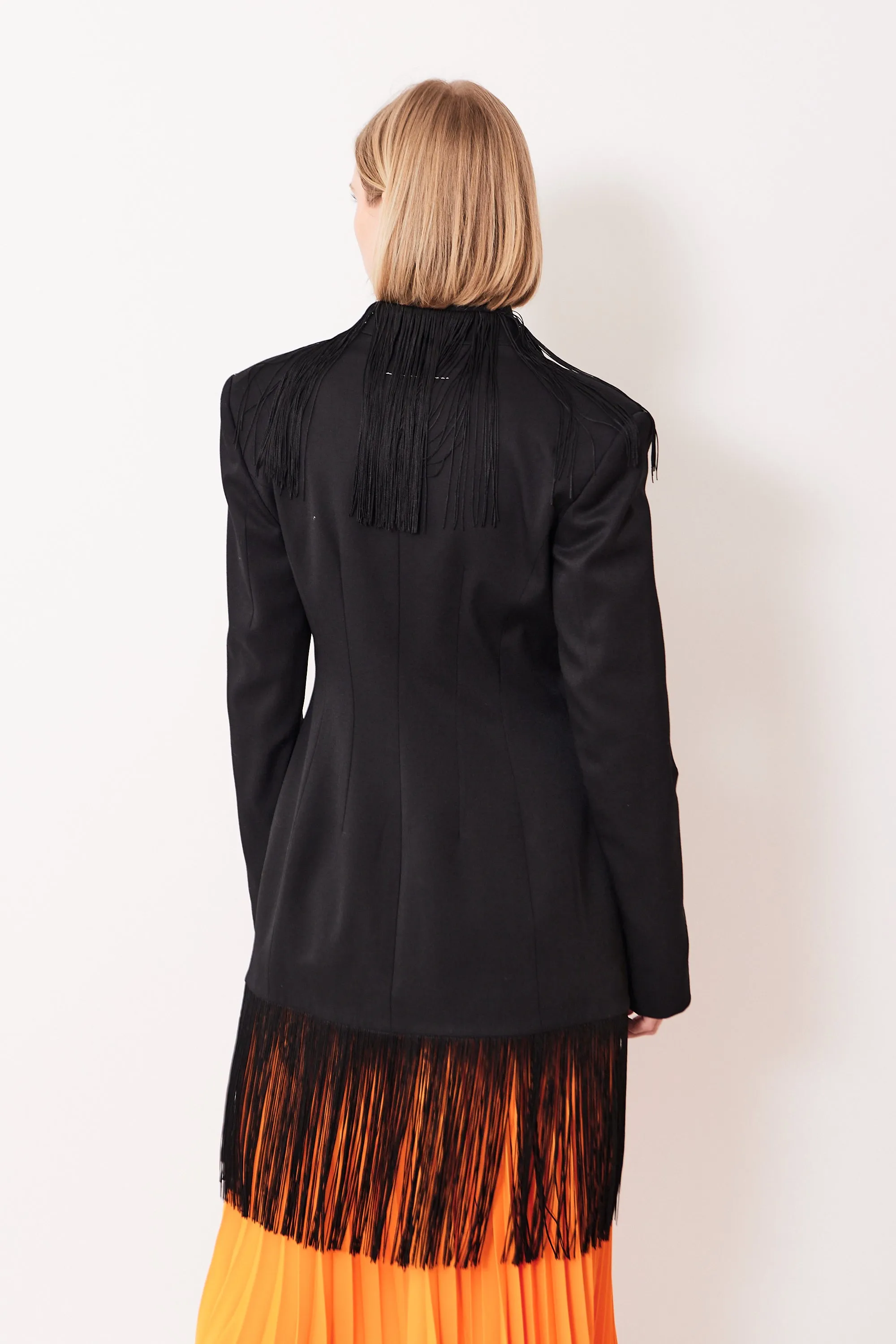 MM6 Maison Margiela Tailoring Wool Fitted Fringe Jacket