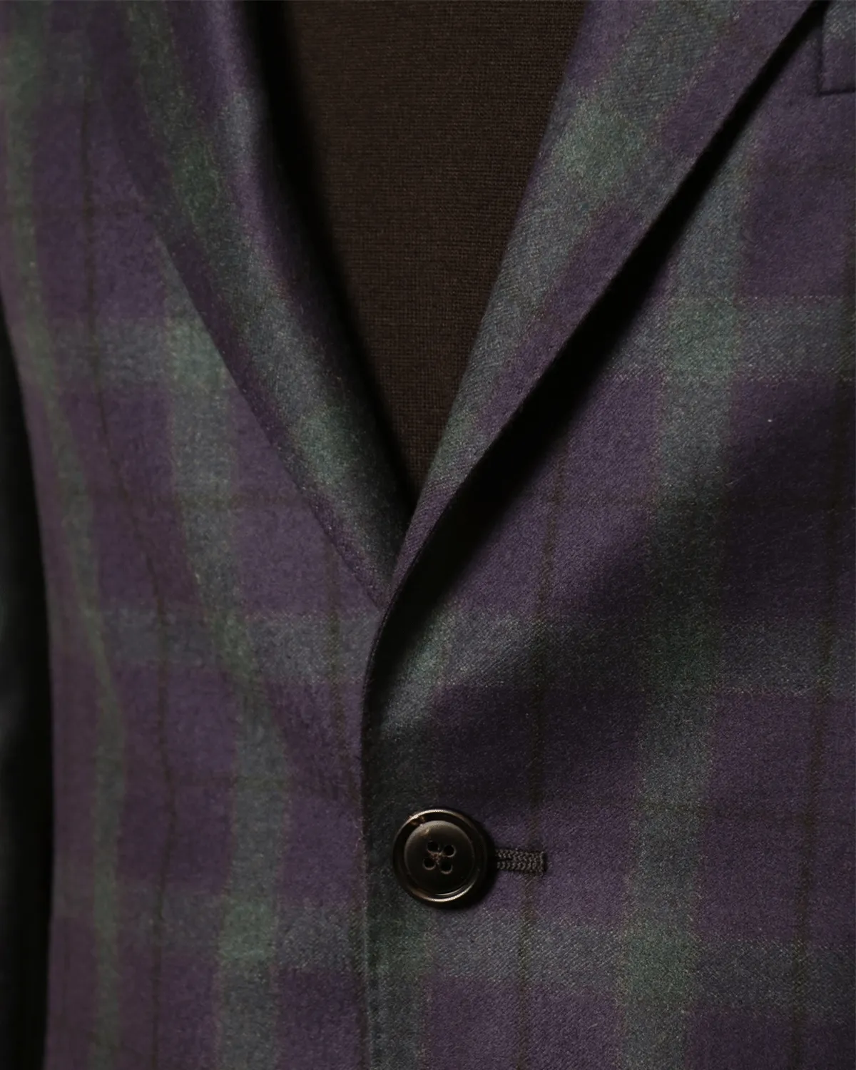 Navy and Green Plaid Soft Wool Sportcoat