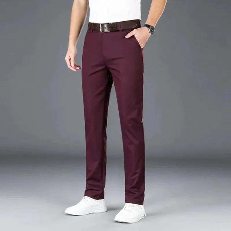 New Micro Elastic Burgundy Pants