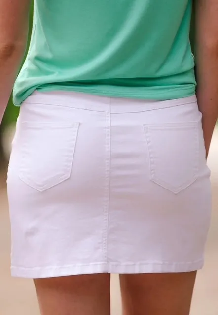 Nova White Denim Skirt