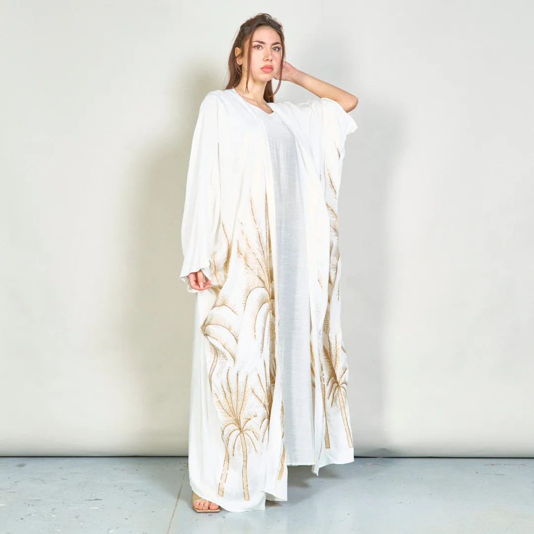 Oversize palm embroidered kimono wholesale