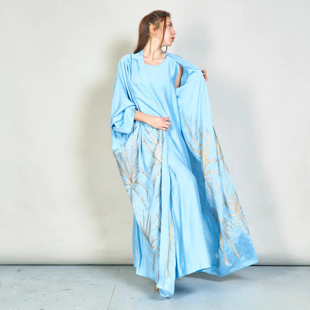 Oversize palm embroidered kimono wholesale