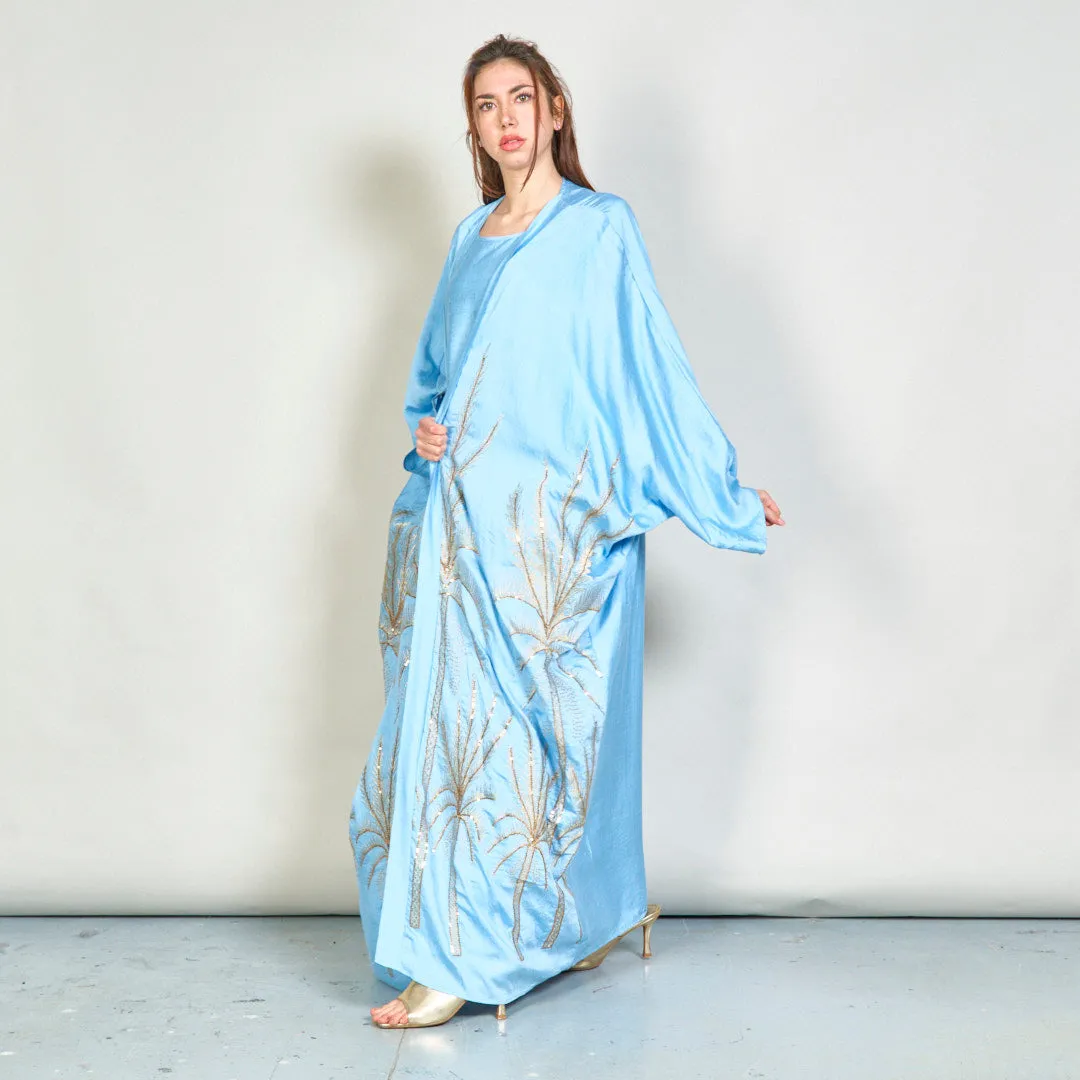 Oversize palm embroidered kimono wholesale