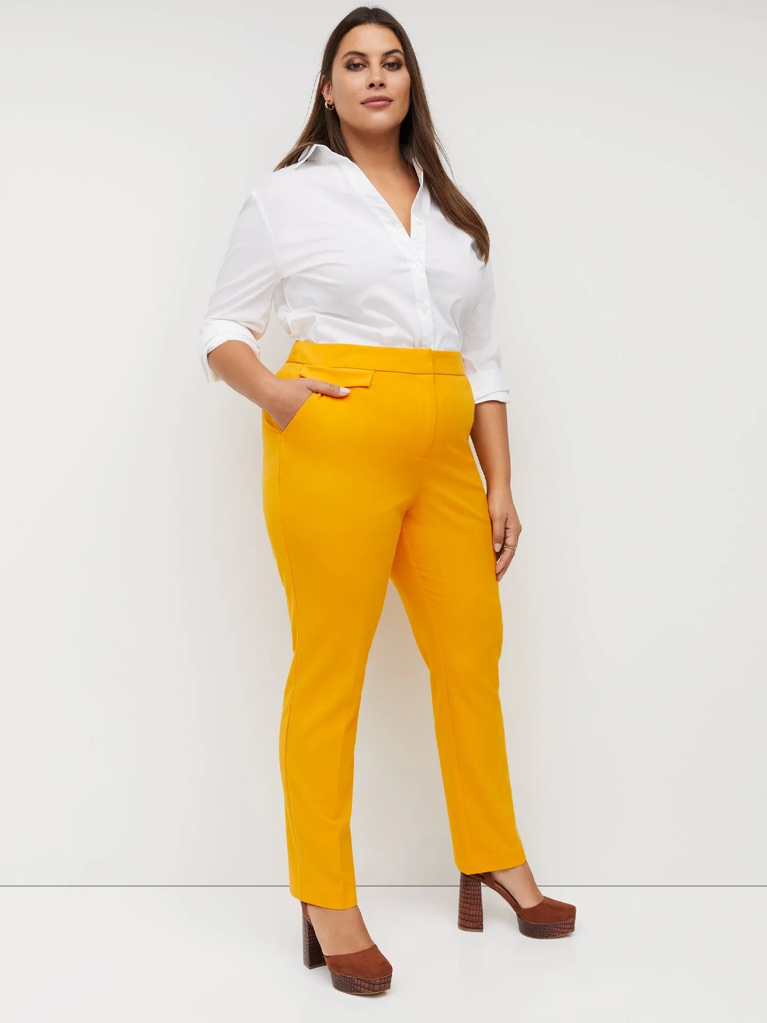 Petite Mid-Rise Slim-Leg Pant - Essential Stretch