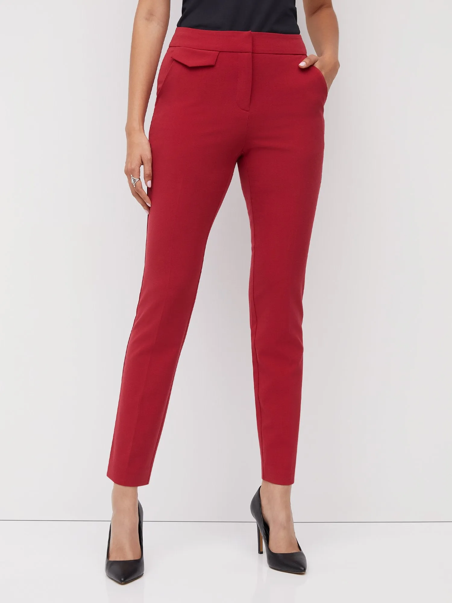 Petite Mid-Rise Slim-Leg Pant - Essential Stretch