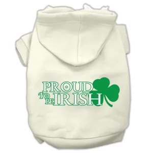 Proud To Be Irish Screen Print Pet Hoodies Cream Size Lg (14)