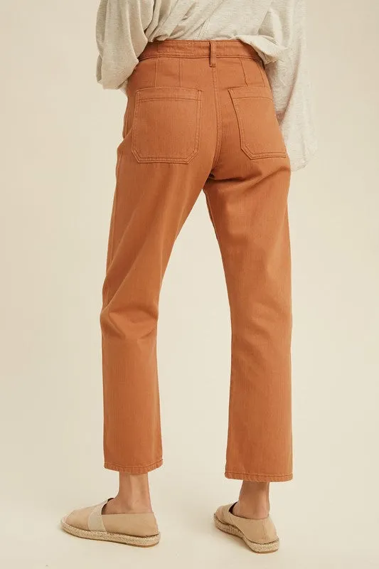 RUST COLORED DENIM PANTS