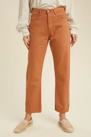 RUST COLORED DENIM PANTS