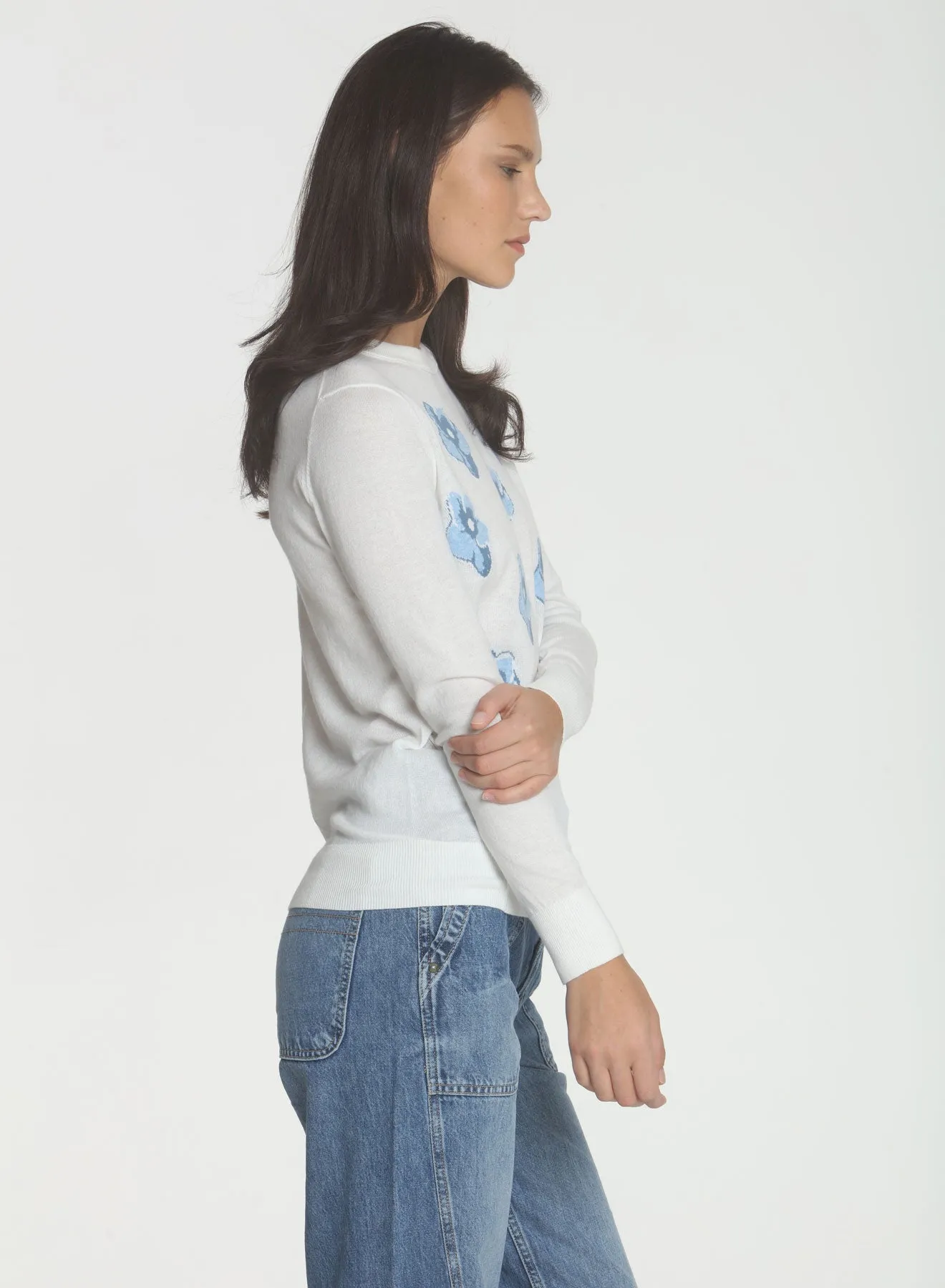 Sally Violet Crew - White/blue