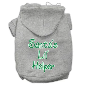 Santa's Lil' Helper Screen Print Pet Hoodies Grey Size Xxl (18)