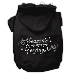 Seasons Greetings Screen Print Pet Hoodies Black Size M (12)