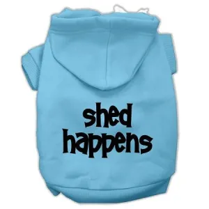 Shed Happens Screen Print Pet Hoodies Baby Blue Size Sm (10)