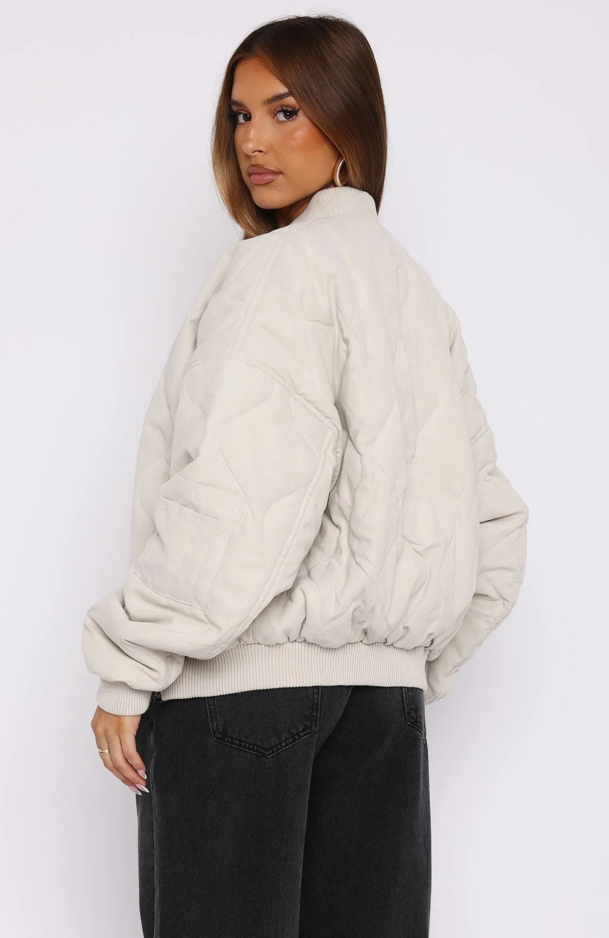 Soft Love Bomber Jacket Beige