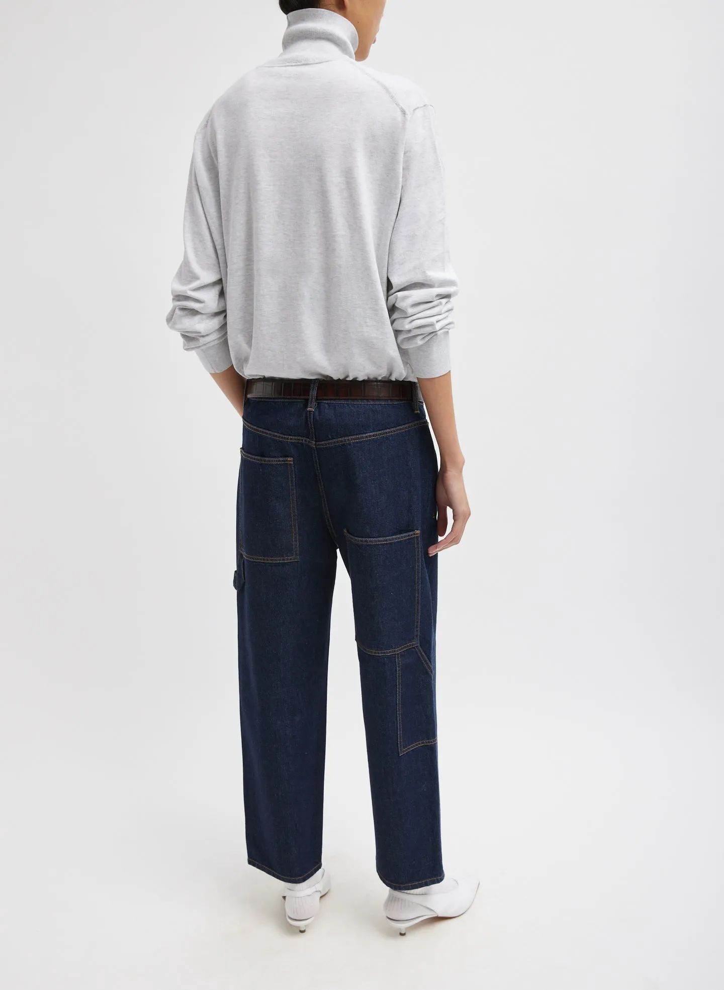 Spring Denim Cropped Slouchy Cargo Jean