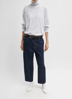 Spring Denim Cropped Slouchy Cargo Jean