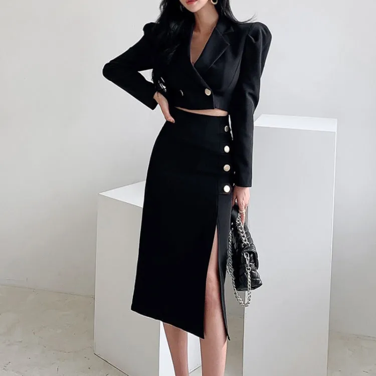 Spring Office Lady Two Pieces Blazer Dresses