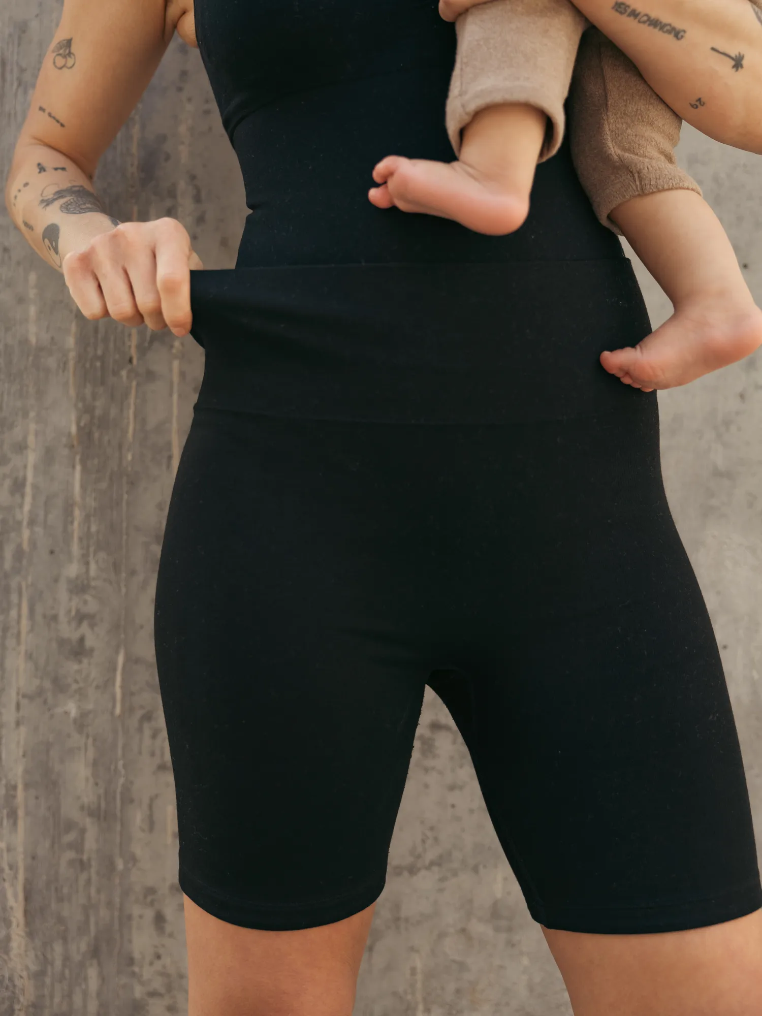 Sublime® Bamboo Maternity & Postpartum Bike Short | Black