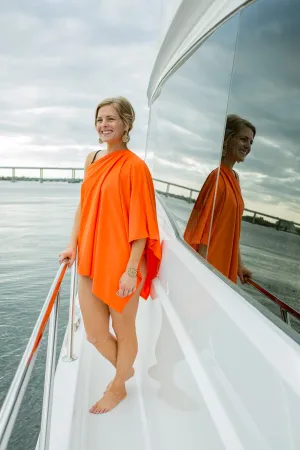 Summer Sunset Orange Party Poncho