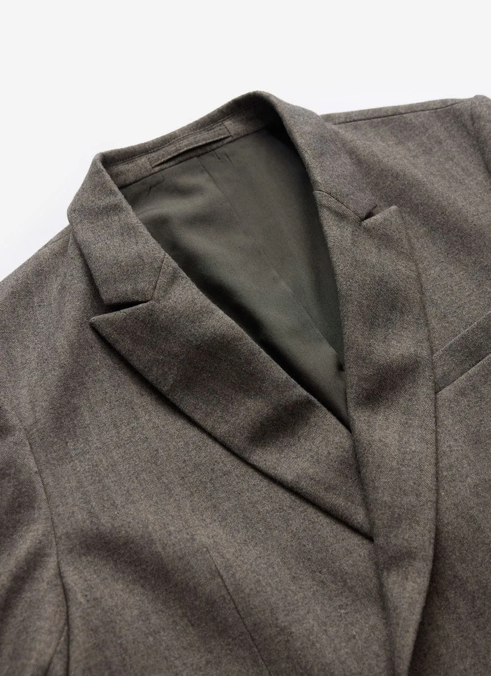 Tailored Double Breasted Blazer | Herringbone | Grey