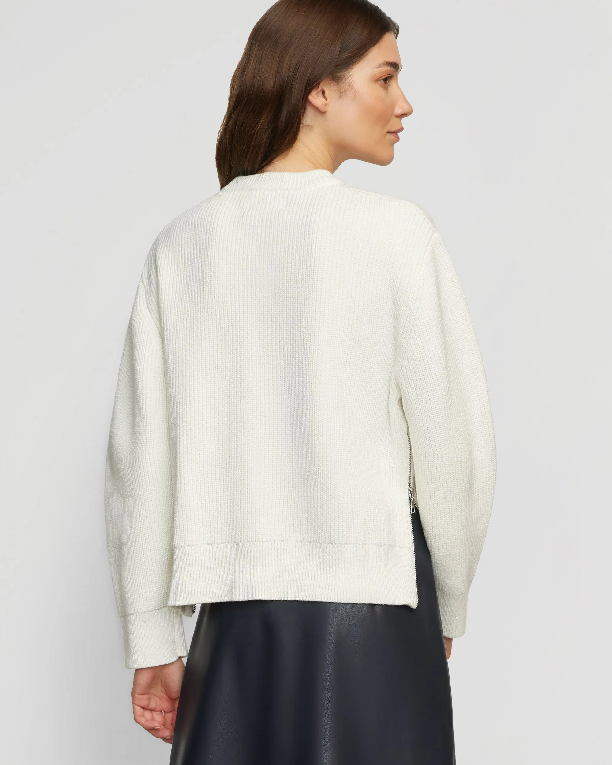 Tate Organic Cotton Side-Zip Sweater