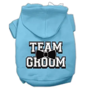 Team Groom Screen Print Pet Hoodies Baby Blue Size XXL (18)