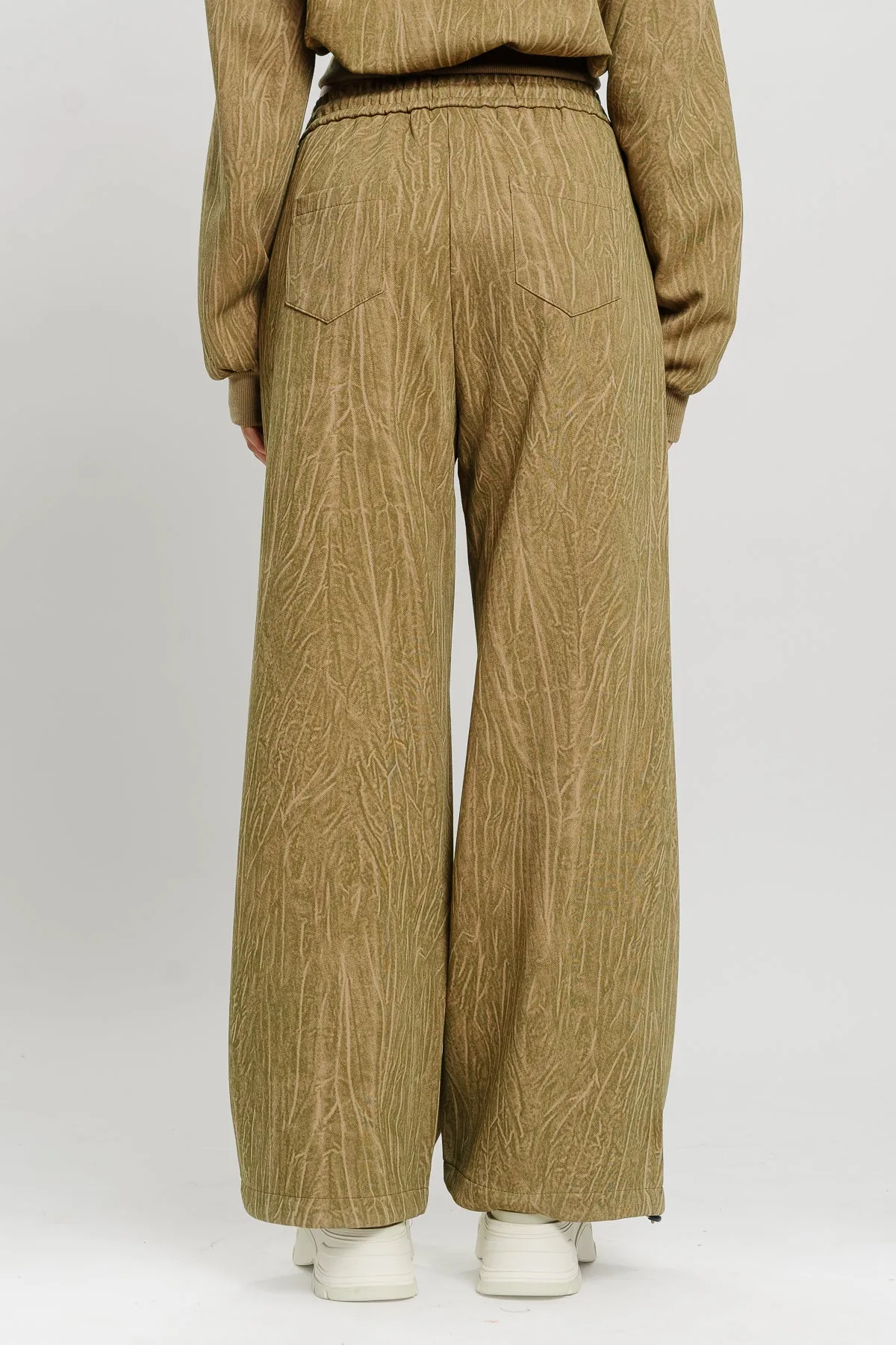 Textured Khaki Straight Fit Pant