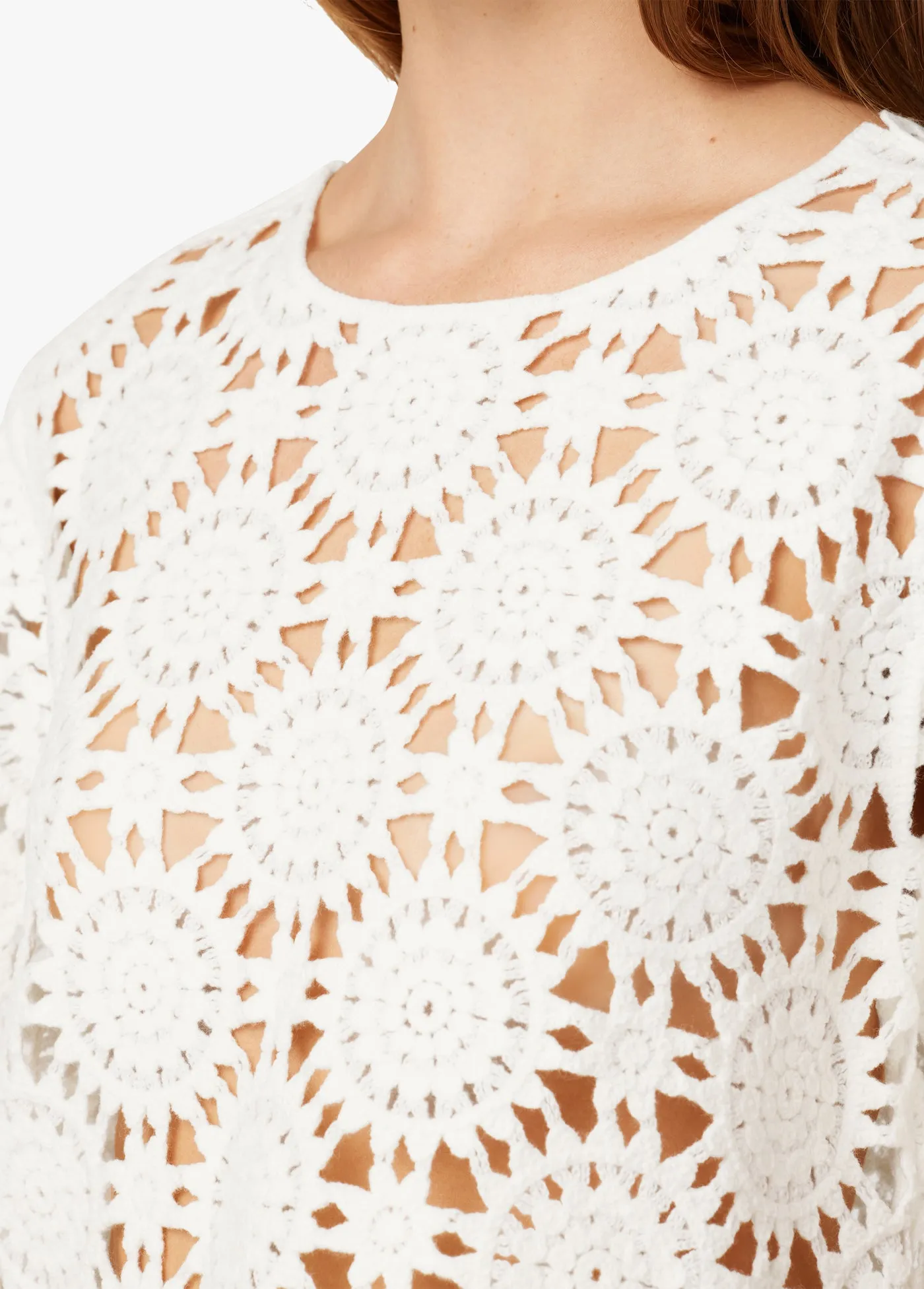 THE INDIA CROCHET SHORT SLEEVE SWEATER