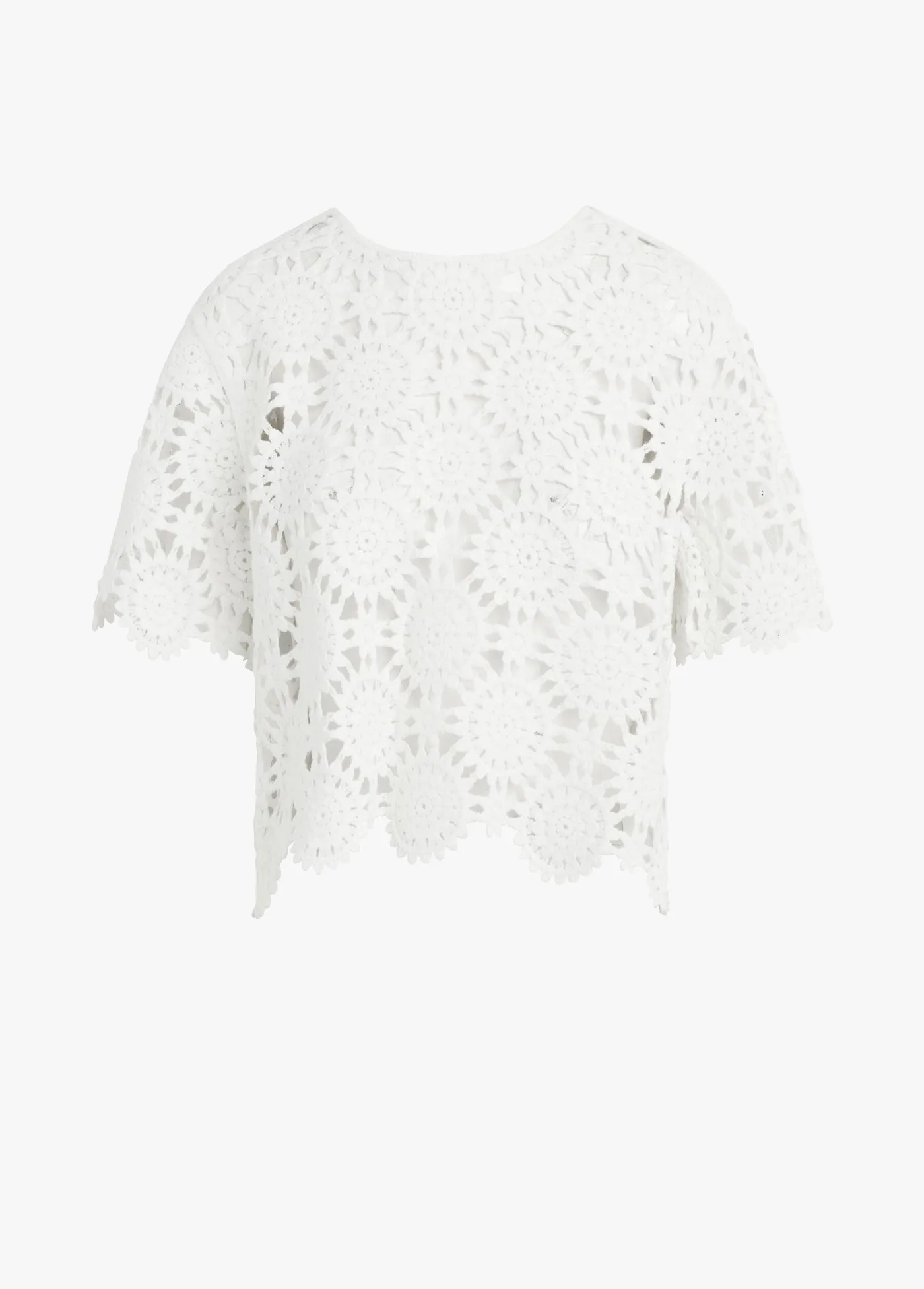 THE INDIA CROCHET SHORT SLEEVE SWEATER