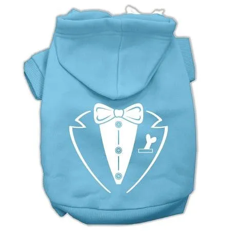 Tuxedo Screen Print Pet Hoodies Baby Blue Size XXL (18)