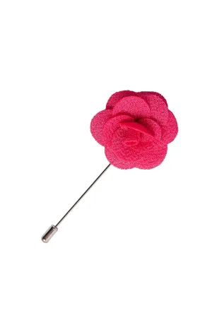 Unisex Flower Suit Blazer Lapel Pin - Red