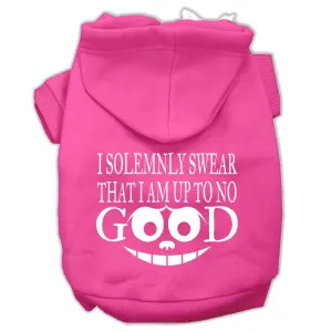 Up to No Good Screen Print Pet Hoodies Bright Pink Size Lg (14)