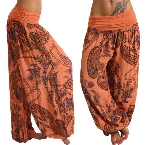 Versatile Digital Printing Long Wide-leg Casual Pants