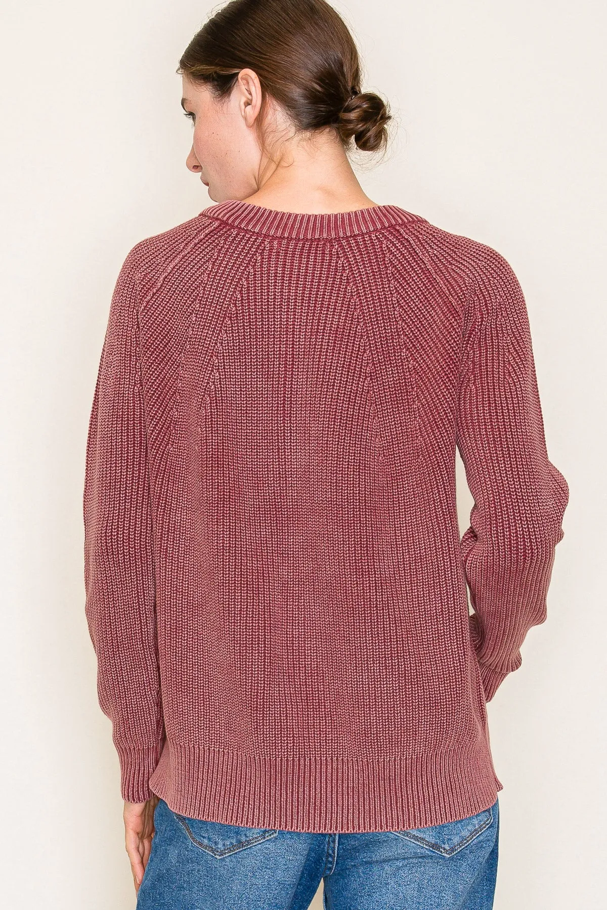 Washed Knit Henley Pullovers - 2 Colors!