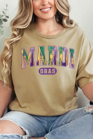 Watercolor Mardi Gras Short Sleeve Relaxed Fit T-Shirt