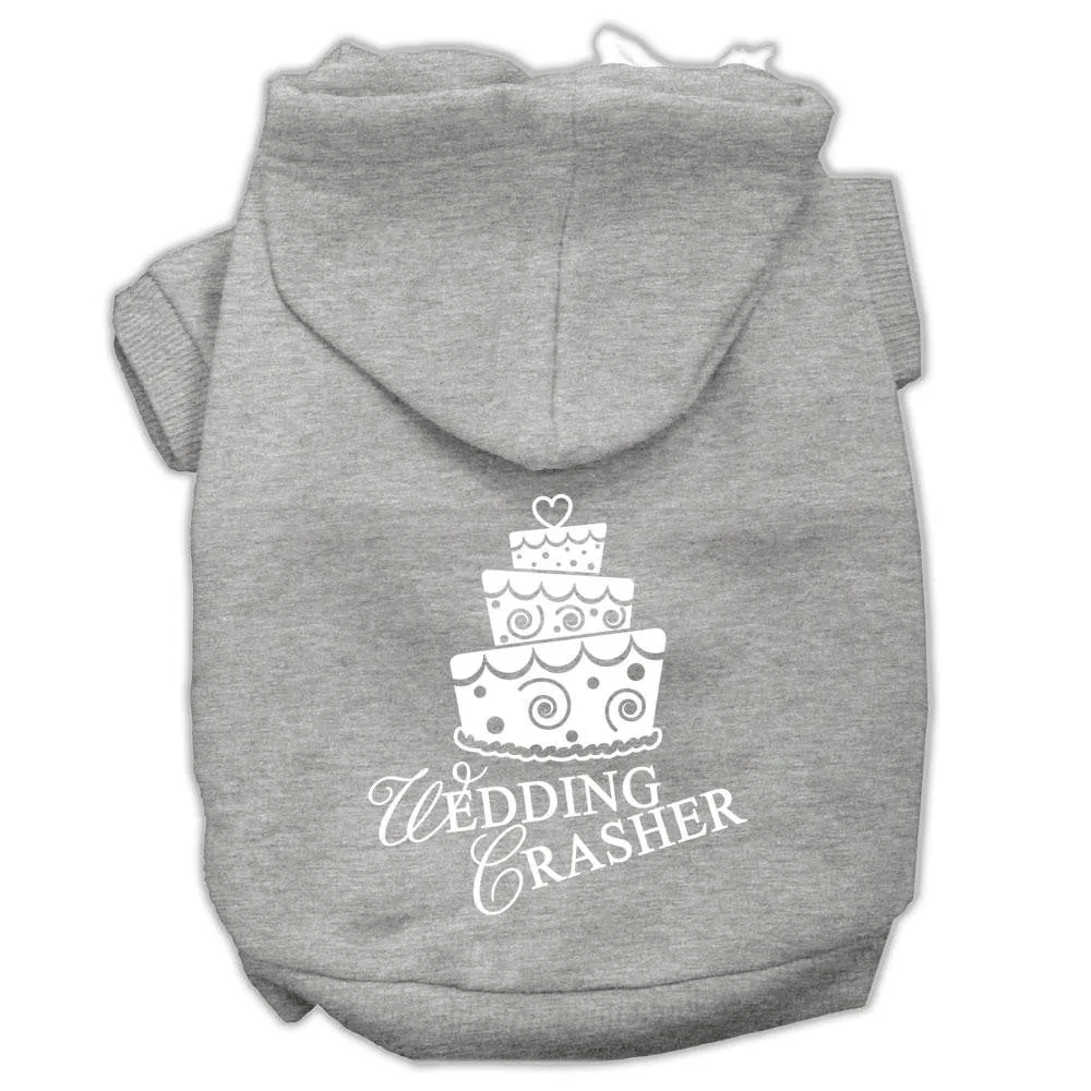 Wedding Crasher Screen Print Pet Hoodies Grey Size Lg (14)