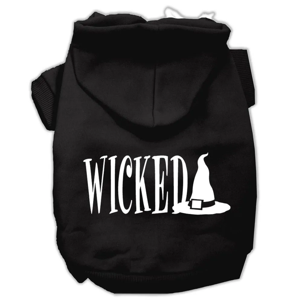 Wicked Screen Print Pet Hoodies Black Size XXXL(20)