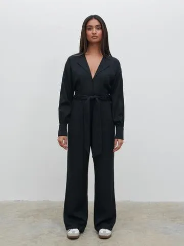 Zara Belted Jumpsuit - Black