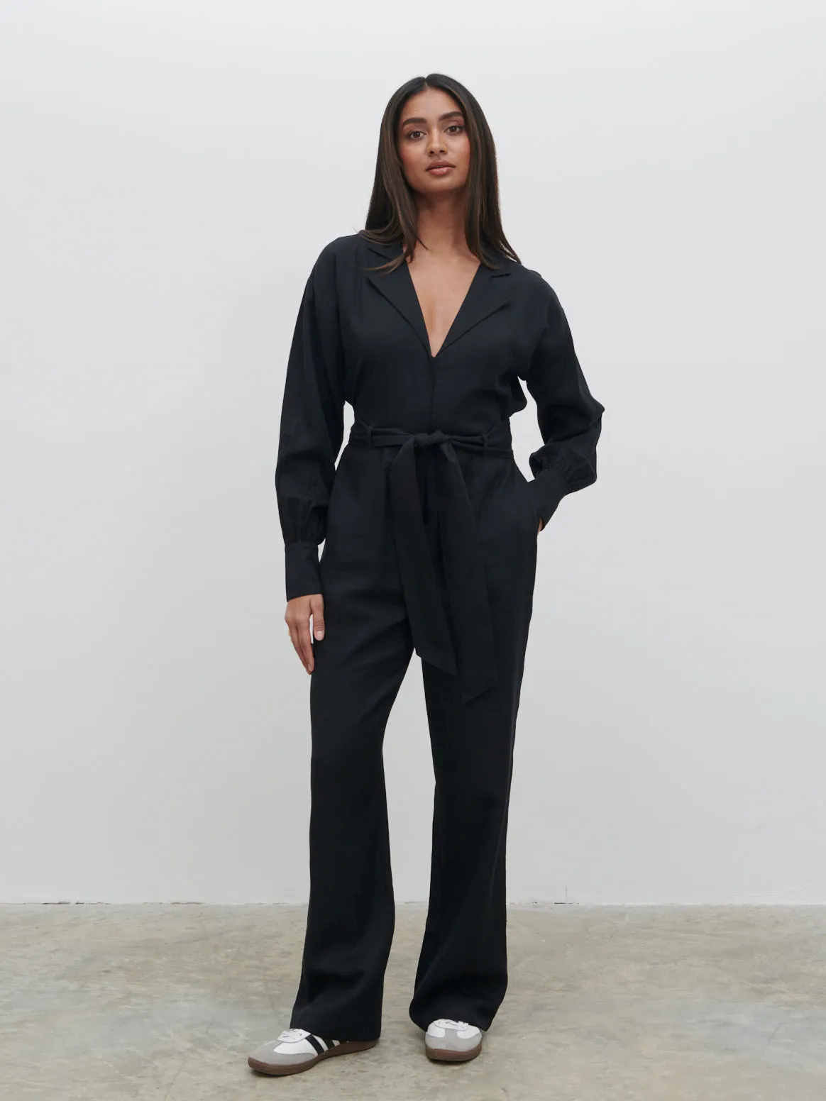 Zara Belted Jumpsuit - Black