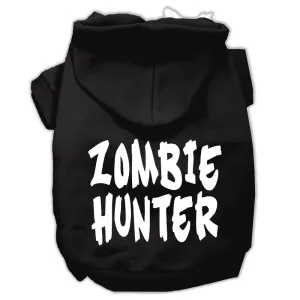 Zombie Hunter Screen Print Pet Hoodies Black Size L (14)